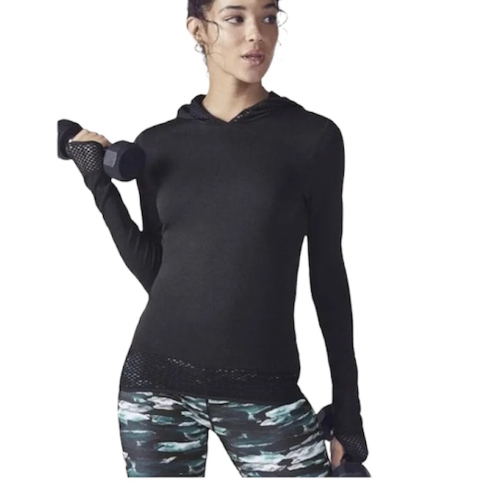 Fabletics netted  hem long sleeve hoodie SIZE L